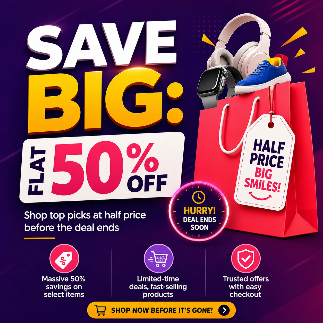 Shop Now And Save 50% Off Select Items